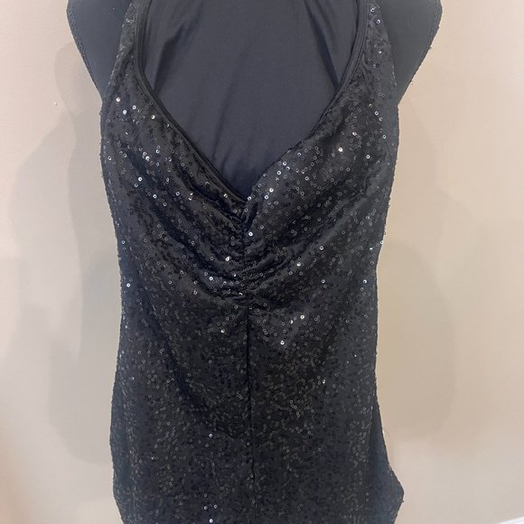 Perfect black JAZZ Unitard short costume with black sequin - Picture 2 of 7